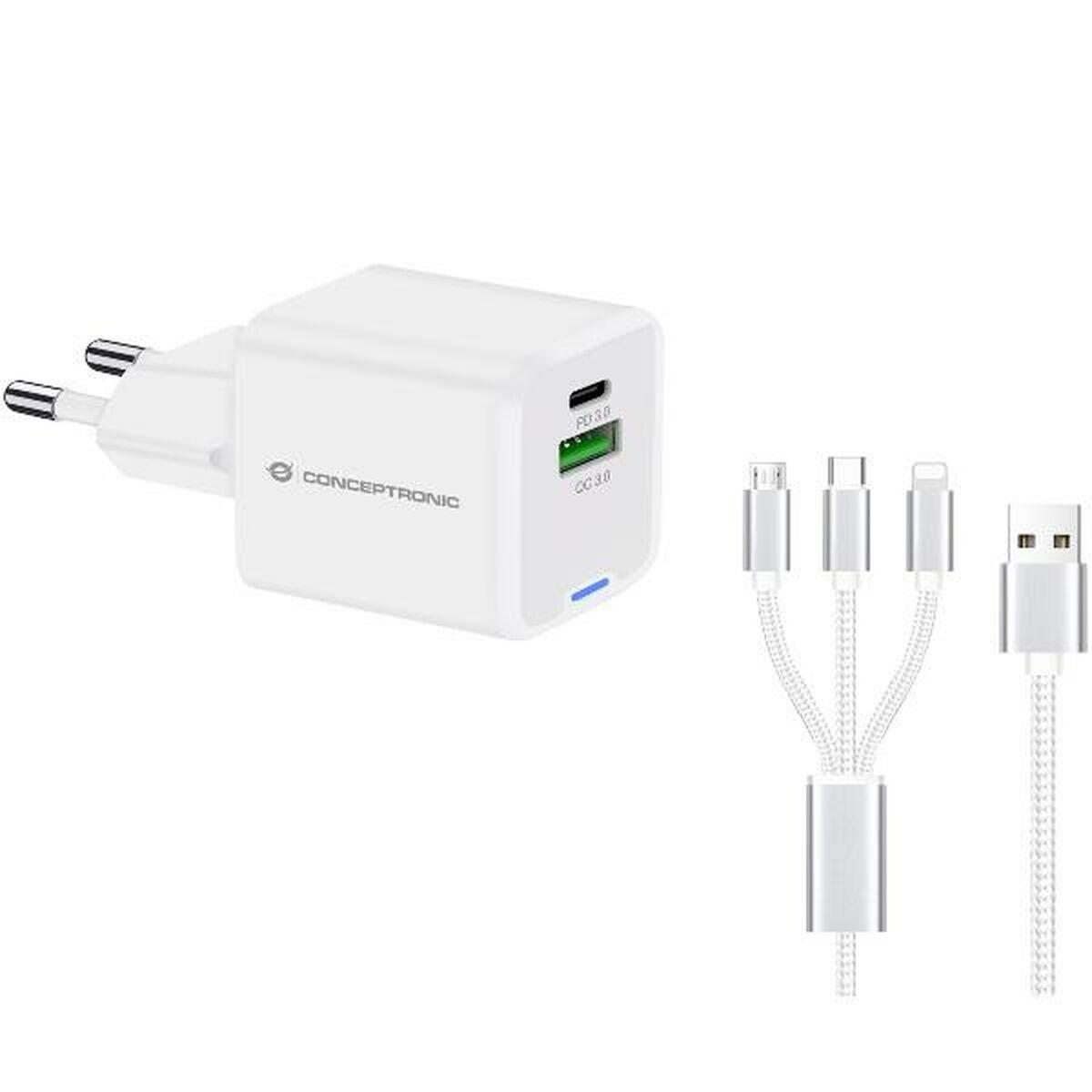 Vægoplader Conceptronic 120550403101 Hvid Sort 33 W