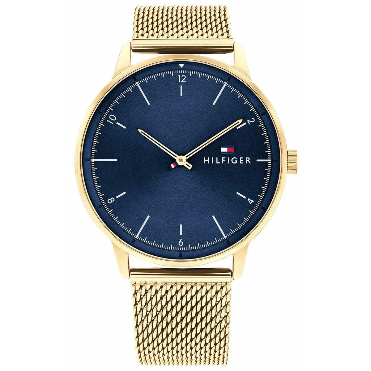 Herreur Tommy Hilfiger 1791877 - blå skive, gyldent stål (Ø 43 mm)