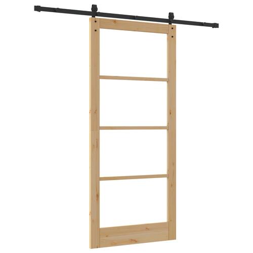 Glidedør med hardware sæt 'ORKDAL'Solidt træ & glas, Indvendig dør med glas 'ORKDAL'93x211x4 cm Solidt fyrretræ