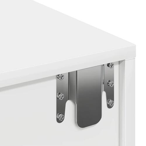 Væghylde med skuffer 80x33x17 cm konstrueret træ hvid (OUTLET C)