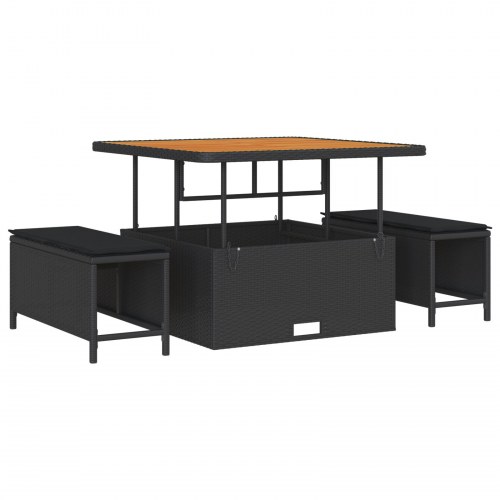 12 dele have sofa sæt med puder sort poly rattan, 3 dele have spisesæt med puder sort poly rattan