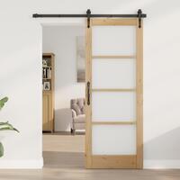Indvendig Dør med Glas "ORKDAL" 78x202x4 cm Solid Træ Fyr