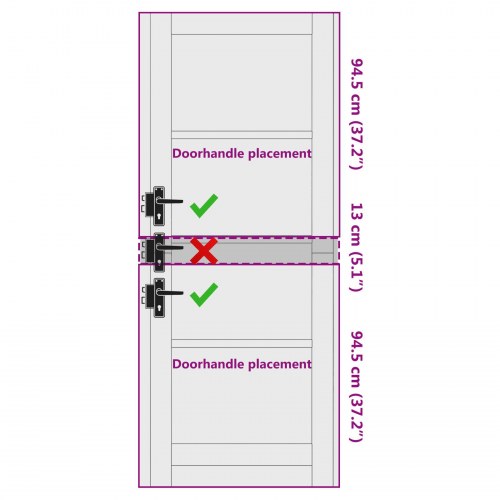 Indvendig Dør med Glas "ORKDAL" 78x202x4 cm Solid Træ Fyr