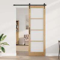 Indvendig Dør med Glas "ORKDAL" 78x232x4 cm Massiv Træ Fyr