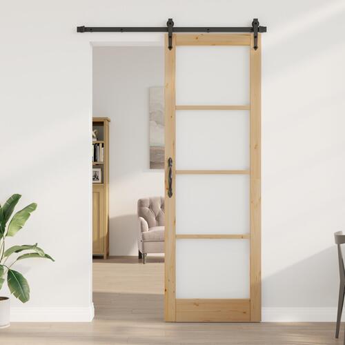 Indvendig Dør med Glas "ORKDAL" 78x232x4 cm Massiv Træ Fyr
