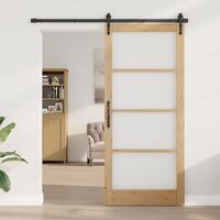 Indvendig Dør med Glas "ORKDAL" 93x211x4 cm Massivt Træ Fyr
