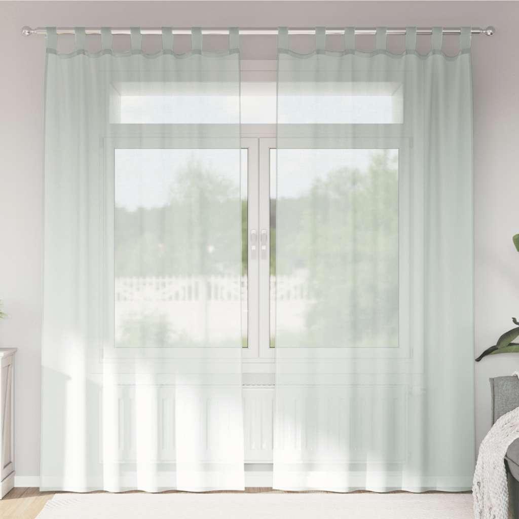 Voile-gardiner med stanglommer, 2 stk., lysegrå 140×245 cm billede