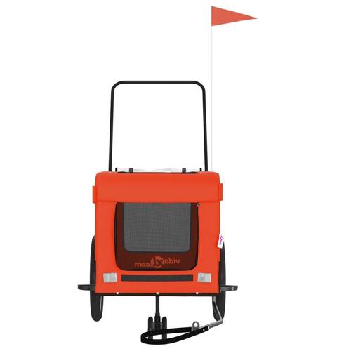Hundetrailer til cykel oxfordstof og jern orange og sort