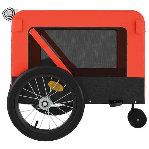 Hundetrailer til cykel oxfordstof og jern orange og sort