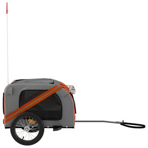 Cykeltrailer til kæledyr oxfordstof og jern orange og grå