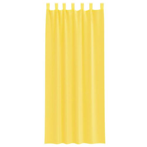 Voile-gardiner med stanglommer 2 stk gul