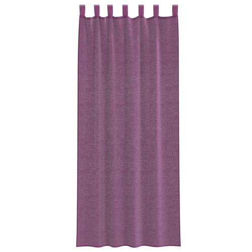 Voile-gardiner med stanglommer 2 stk lilla