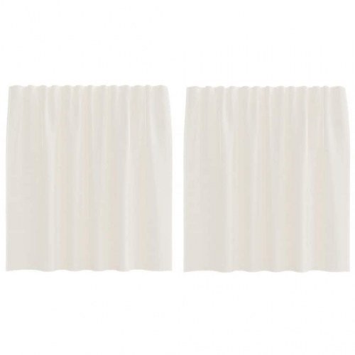 Voile-gardiner med stanglommer 2 stk. cremefarvet