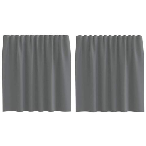 Voile-gardiner med stanglommer 2 stk. mørkegrå