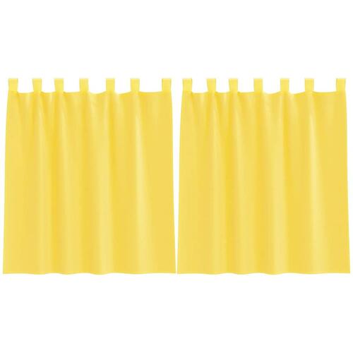 Voile-gardiner med løkker 2 stk. 140x140 cm gul
