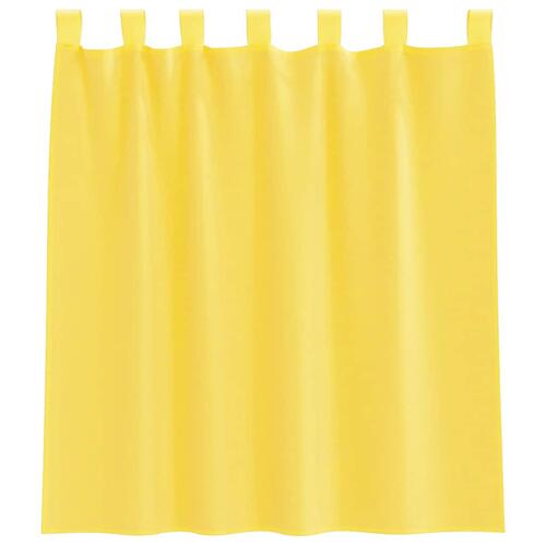 Voile-gardiner med løkker 2 stk. 140x140 cm gul
