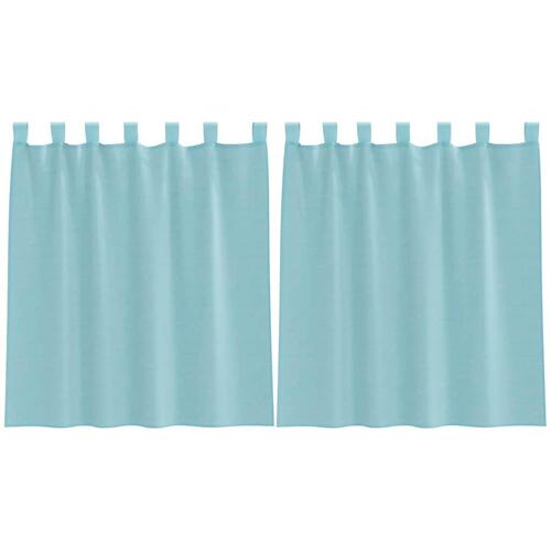 Voile-gardiner med stanglommer 2 stk turkis