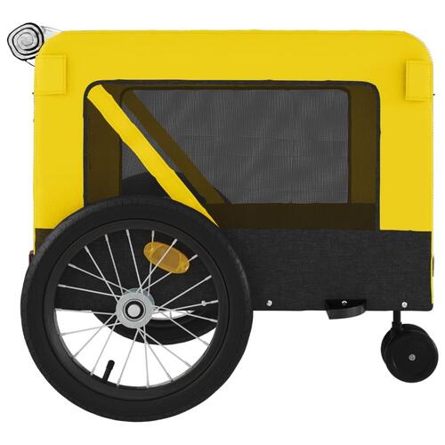 Hundetrailer til cykel oxfordstof og jern gul og sort