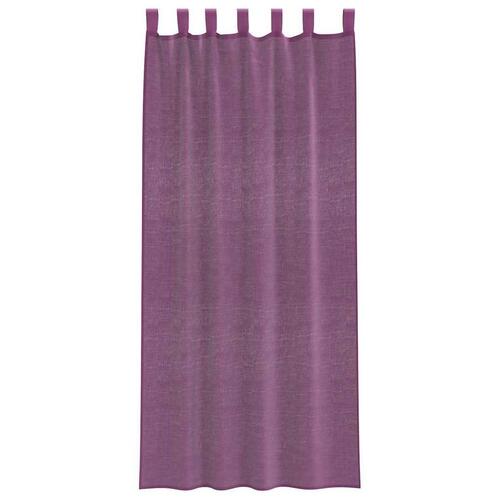 Voile-gardiner med stanglommer 2 stk lilla