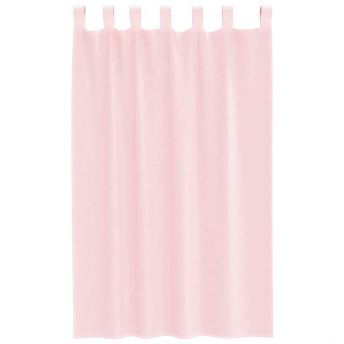 Voile-gardiner med stanglommer 2 stk. lyserød