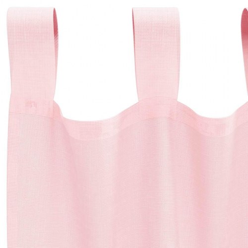 Voile-gardiner med stanglommer 2 stk. lyserød