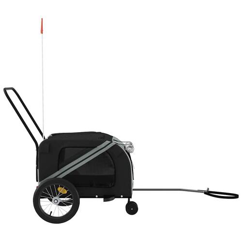 Hundetrailer til cykel oxfordstof og jern grå og sort