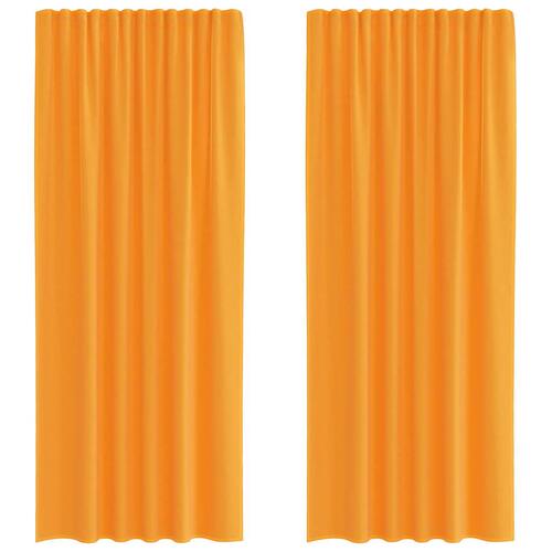 Voile-gardiner med stanglommer 2 stk. orange