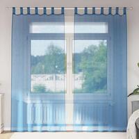 Voile-gardiner med løkker 2 stk. 140x225 cm kongeblå