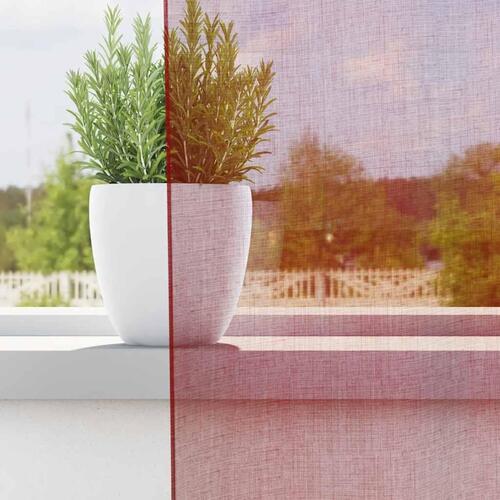 Voile-gardiner med løkker 2 stk. 140x140 cm vinrød