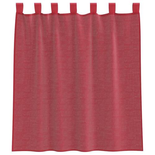 Voile-gardiner med løkker 2 stk. 140x140 cm vinrød