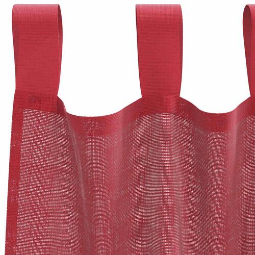 Voile-gardiner med løkker 2 stk. 140x140 cm vinrød