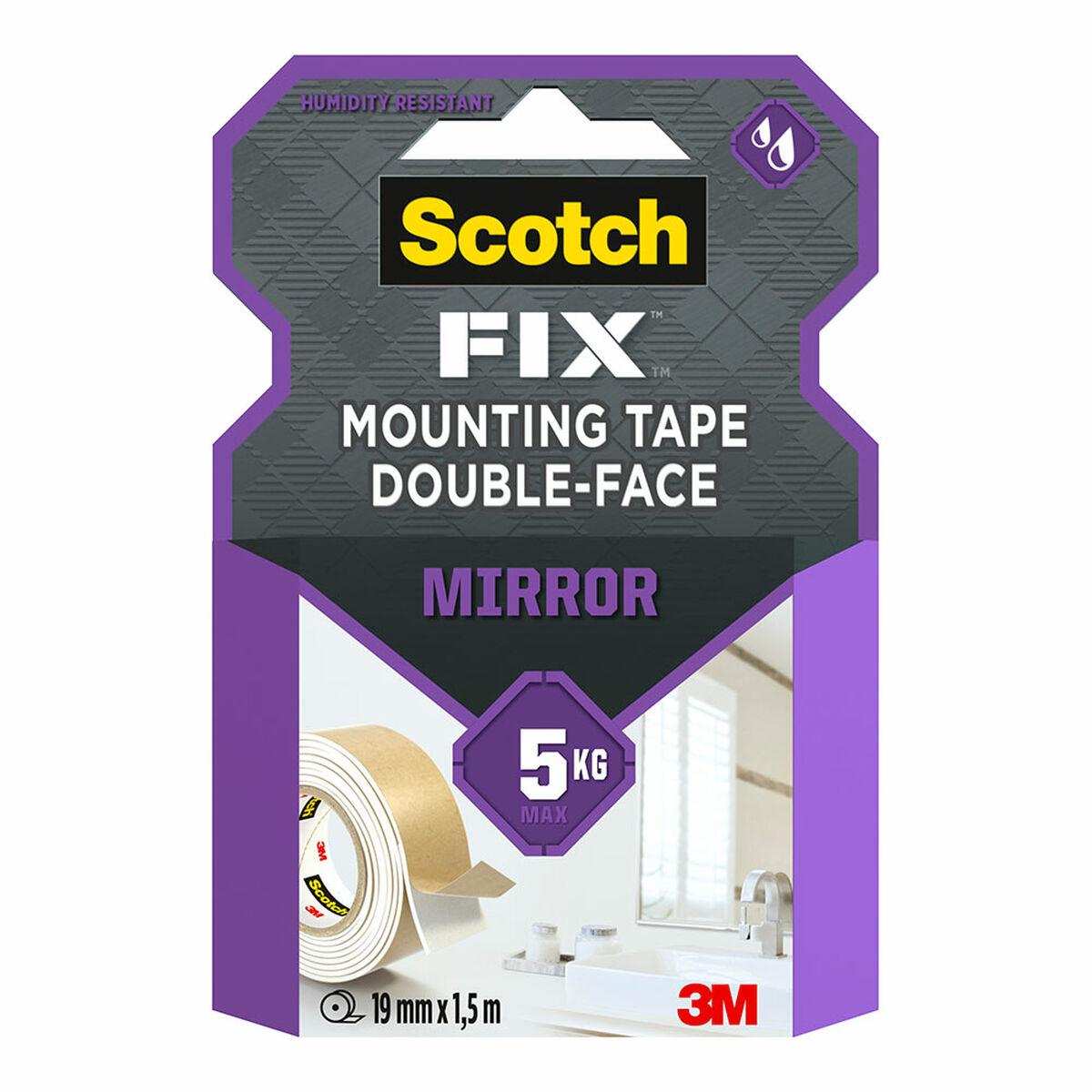 Scotch dobbeltsidet monteringstape til spejle 19 mm x 1,5 m - 5 kg