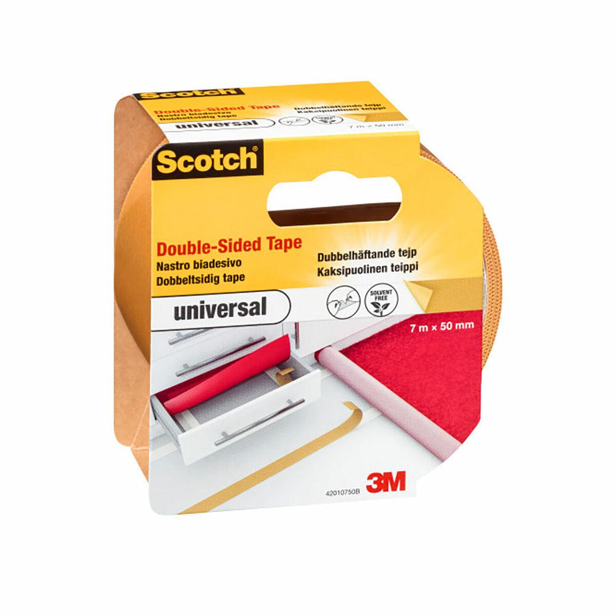 Scotch dobbeltsidet tape - hvid, 7 m × 50 mm