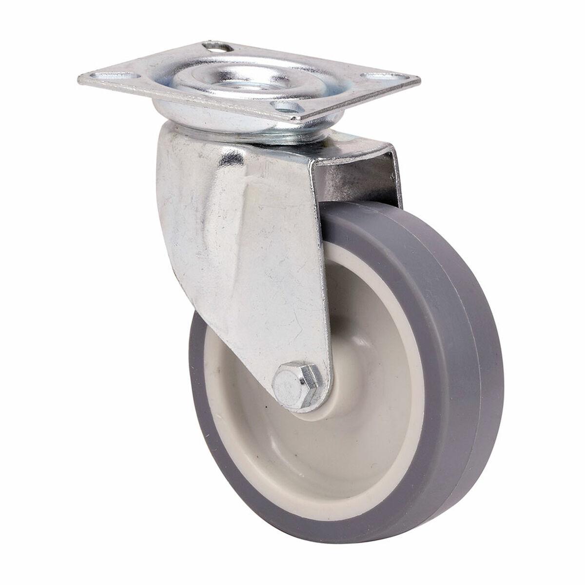 Ruedas Alex drejehjul i grå gummi/poliamid Ø 8 cm - 60 kg