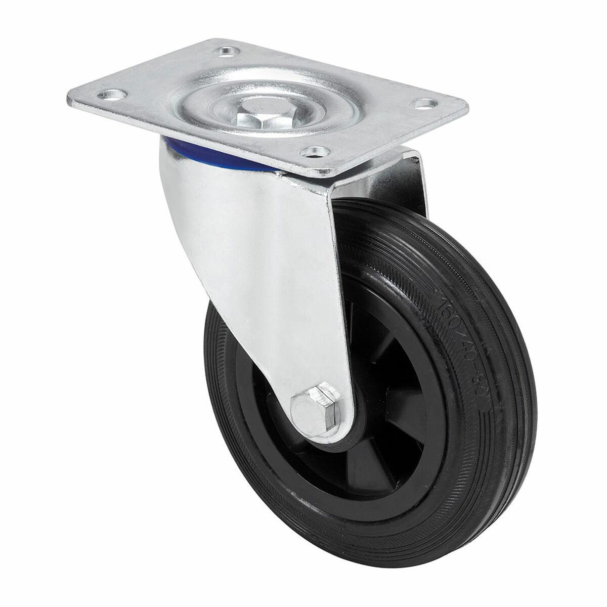 Ruedas Alex drejehjul - sort gummi/poliamid Ø 12,5 cm, 110 kg