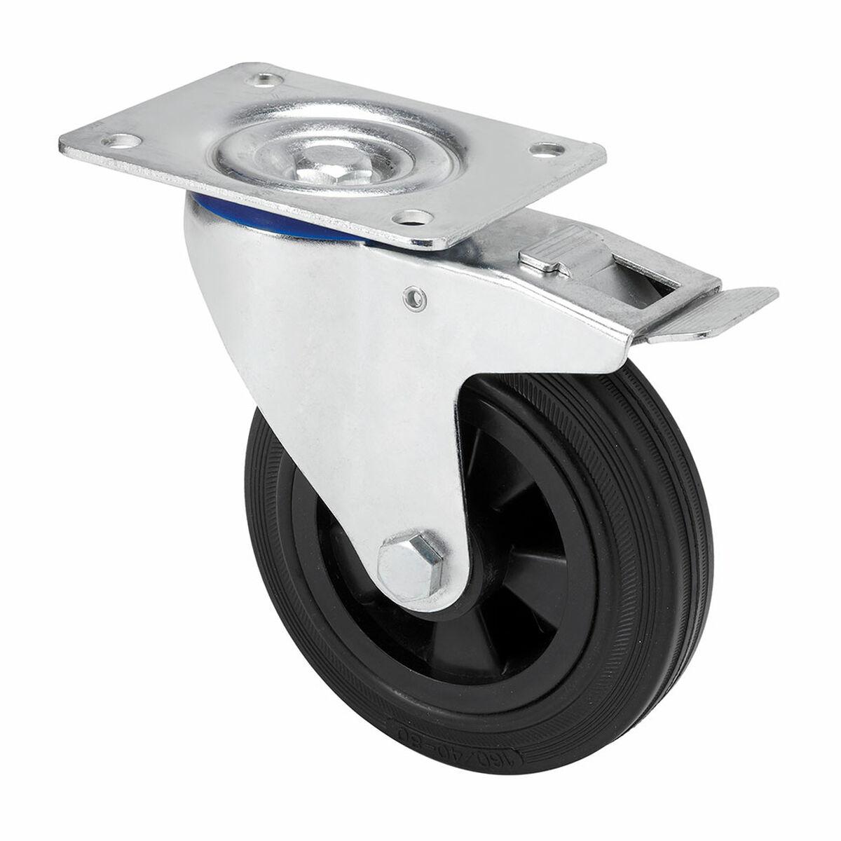 Ruedas Alex møbelhjul, sort gummi/poliamid, drejelig Ø 10 cm - 80 kg