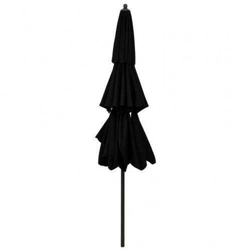 Parasol med aluminiumsstang - 3 niveauer, Ø300 cm, sort