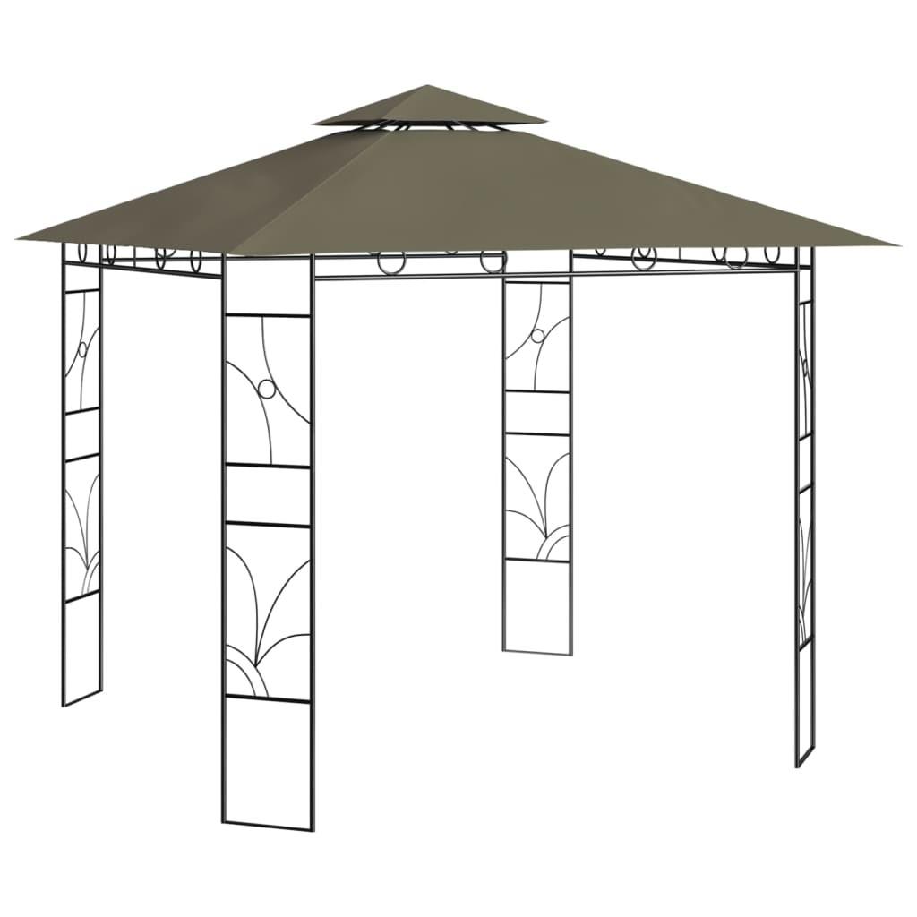 Pavillon 3x3x2,7 m 160 g/m² gråbrun