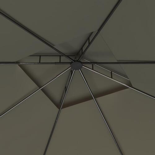 Pavillon 3x3x2,7 m 160 g/m² gråbrun