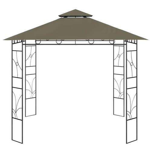 Pavillon 3x3x2,7 m 160 g/m² gråbrun