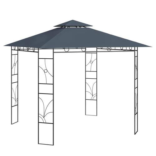 Pavillon 3x3x2,7 m 160 g/m² antracitgrå