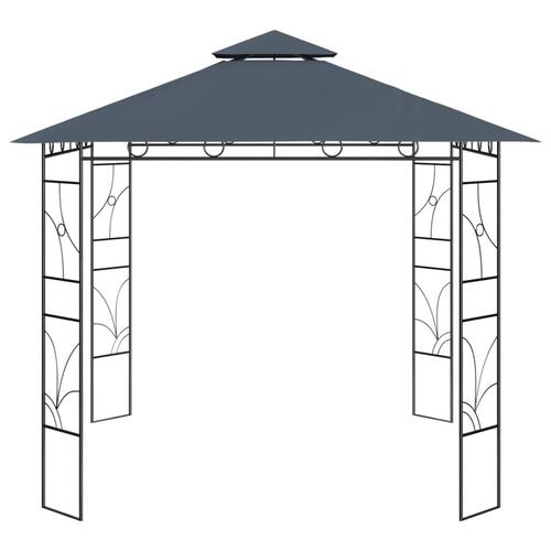Pavillon 3x3x2,7 m 160 g/m² antracitgrå