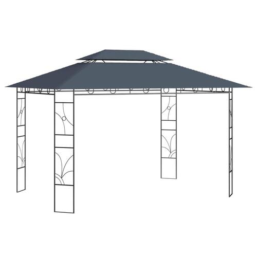 Pavillon 4x3x2,7 m 160 g/m² antracitgrå