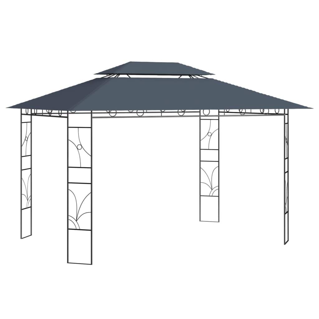 Pavillon 4x3x2,7 m 160 g/m² antracitgrå