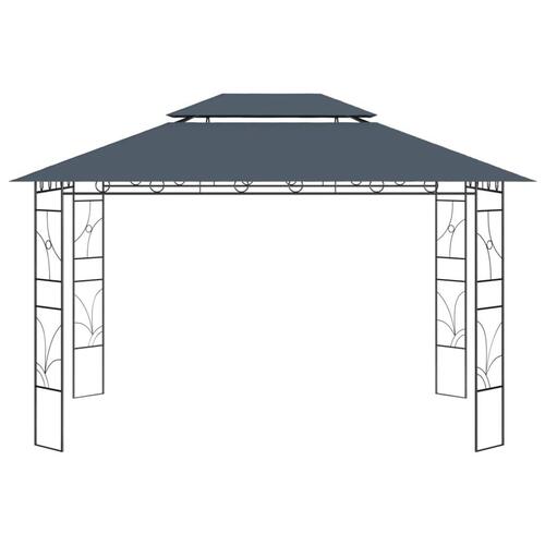 Pavillon 4x3x2,7 m 160 g/m² antracitgrå