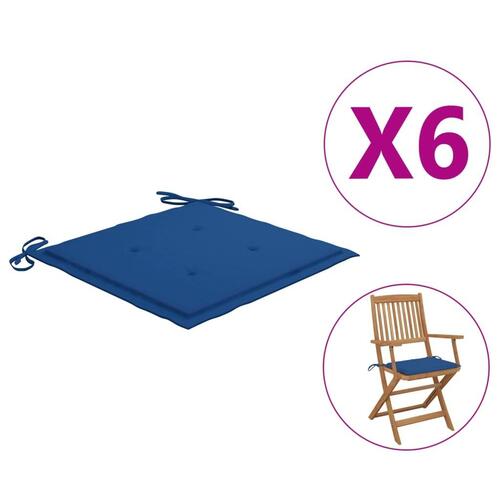 Hynder til havestol 6 stk. 40x40x4 cm oxfordstof kongeblå