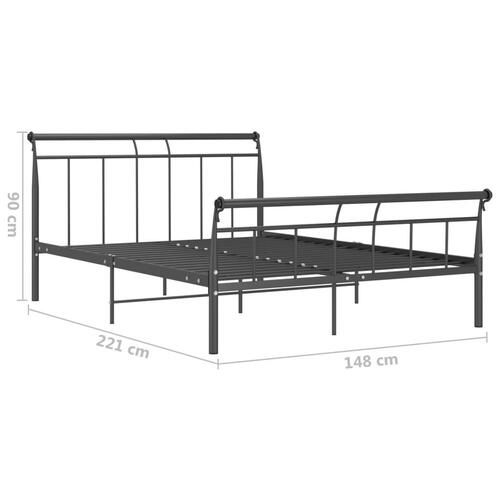 Sengestel 140x200 cm metal sort