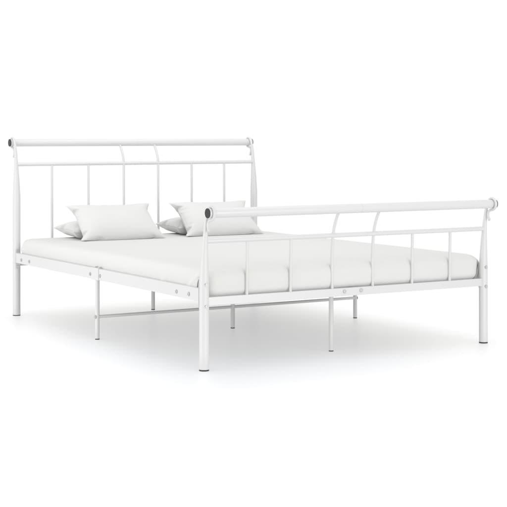 Sengestel 140x200 cm metal hvid
