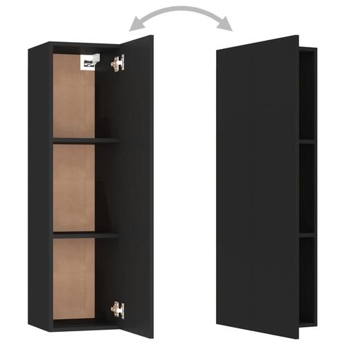 Tv-borde 2 stk. 30,5x30x110 cm konstrueret træ sort