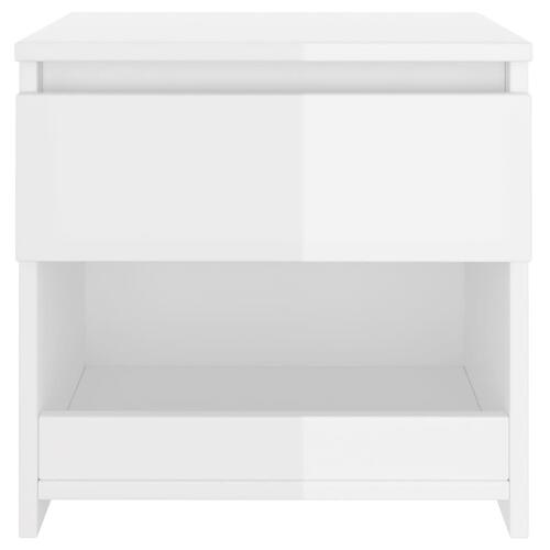 Sengebord 40x30x39 cm spånplade hvid højglans
